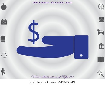 hand, currency, icon, vector illustration eps10