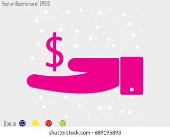 hand, currency, icon, vector illustration eps10