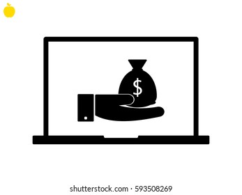 hand, currency, notebook, icon, vector illustration eps10