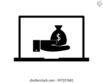 hand, currency, notebook, icon, vector illustration eps10