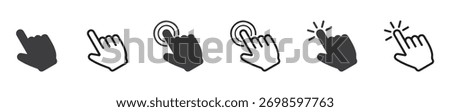 hand Curser vector icon collection. Cursor signs