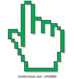 a hand cursor