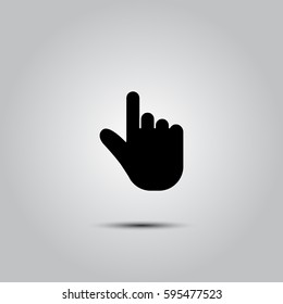 hand cursor arrow vector icon. Digital communication mouse Click, symbol isolated on white background. Trendy Flat style for graphic design