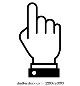 hand cursor black icon. forefinger. flat vector illustration.