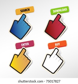 hand cursor click button. vector.