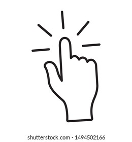 Hand cursor click icon design. Hand cursor icon in modern flat style design. Vector illustration.