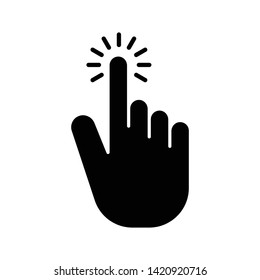 Hand cursor click icon flat vector illustration design isolated on white background