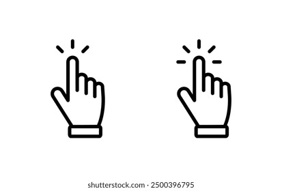 Icono del Hacer clic del cursor de la mano, Vector del signo del Hacer clic de la mano