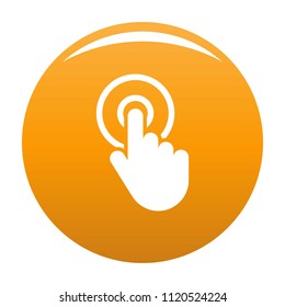 Hand cursor click icon. Simple illustration of hand cursor click vector icon for any design orange