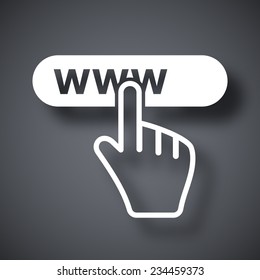 Hand cursor click on the button