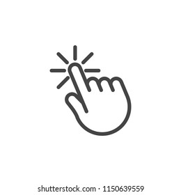 Hand cursor click. Web graphic icon for websites and mobile applications interfaces, online stores, messengers. Computer mouse pointer. Internet tap sign. Vector illustration isolated