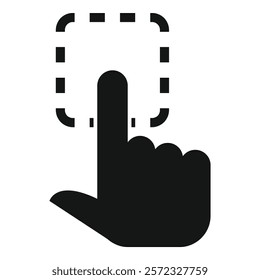 Hand cursor clicking black and white icon on digital interface, interacting with user experience  ux  technology