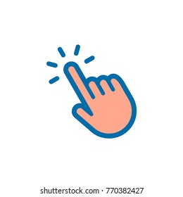 Hand cursor, clicking icon