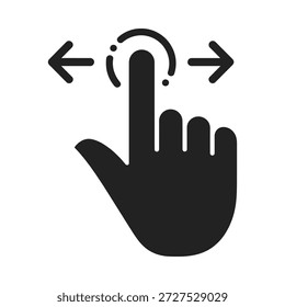 Handkursorklick auf den Bildschirm mit Navigationspfeilen