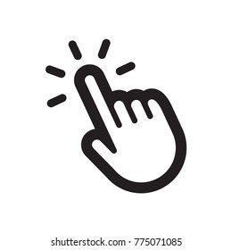 Hand cursor, clicking pointer vector icon