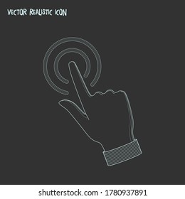 Hand cursor double click icon line element. Vector illustration of hand cursor double click icon line isolated on clean background for your web mobile app logo design.