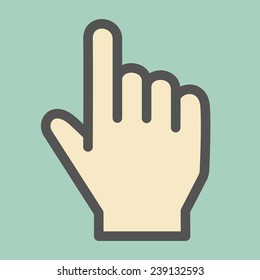 Hand Cursor Flat Icon