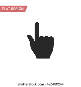 Hand cursor flat icon. Monochrome hand cursor isolated on background. Hand cursor closeup