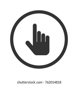 Hand cursor icon, black isolated on white background, vector illustration.
