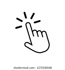 Hand cursor icon click. Hand click icon. Finger pointer isolated vector