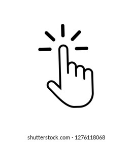 Hand cursor icon click. Hand click icon. Finger pointer isolated vector