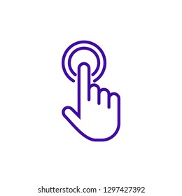 Hand cursor icon click. Hand click icon. Finger pointer isolated vector