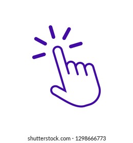 Hand cursor icon click. Hand click icon. Finger pointer isolated vector