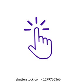 Hand cursor icon click. Hand click icon. Finger pointer isolated vector