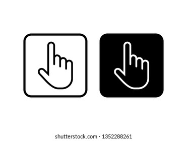 Hand cursor icon click. Hand click icon. Finger pointer isolated vector