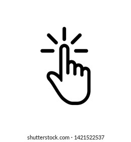 Hand cursor icon click. Hand click icon. Finger pointer isolated vector