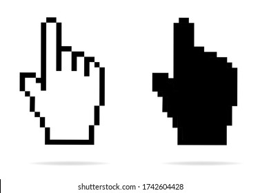 Hand cursor icon click. Hand click icon. Finger pointer isolated vector