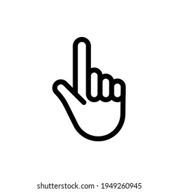 Hand cursor icon click. Hand click icon. Finger pointer isolated vector. Clicker, Pointer Hand Line Icon. Editable Stroke. Pixel Perfect. For Mobile and Web.