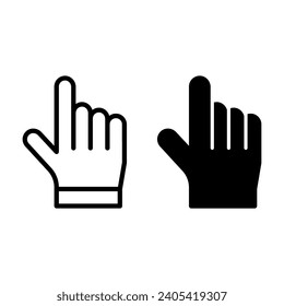 Icono del cursor de mano pulsando. Haga clic con la mano en el icono. Vector aislado del puntero del dedo