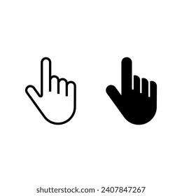 Hand cursor icon click. Hand click icon. Finger pointer isolated vector
