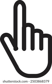 Hand cursor icon click. Hand click icon. Finger pointer isolated vector, hand pointing outline style.Vector illustration