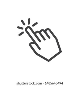Hand cursor icon, click symbol vector for web design.