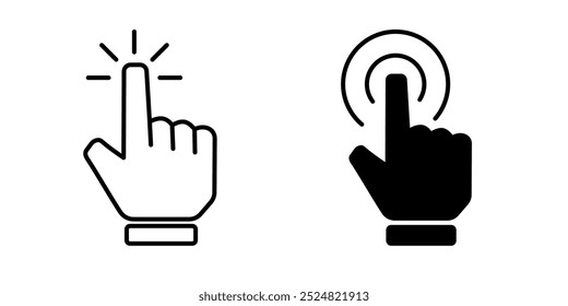 Hand Cursor Icon. Click Icon vector. Hand Click. A Little Boxy With Hand Collar