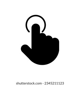 Icono vectorial de la imagen de la imagen del clip del cursor de mano.
