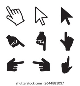 Hand Cursor Icon clipper best pointer set