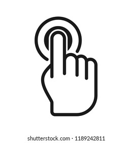 Hand cursor icon. Flat simple design. Line Vector. Isolate on white background.
