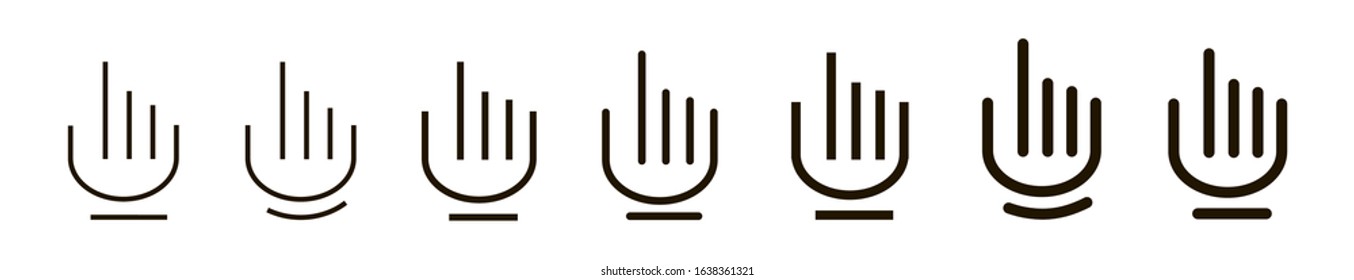 Hand cursor icon line simple. Hand Finger vector icon. Set of Clicking hand linear icon. Click pointer. Vector illustration