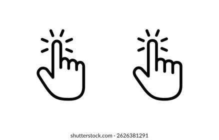Diseño del logotipo del icono del cursor de la mano. signo y símbolo del cursor de la mano
