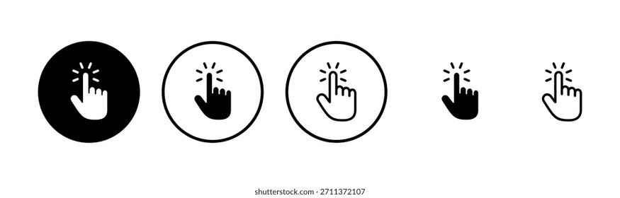 Diseño del logotipo del icono del cursor de la mano. signo y símbolo del cursor de la mano