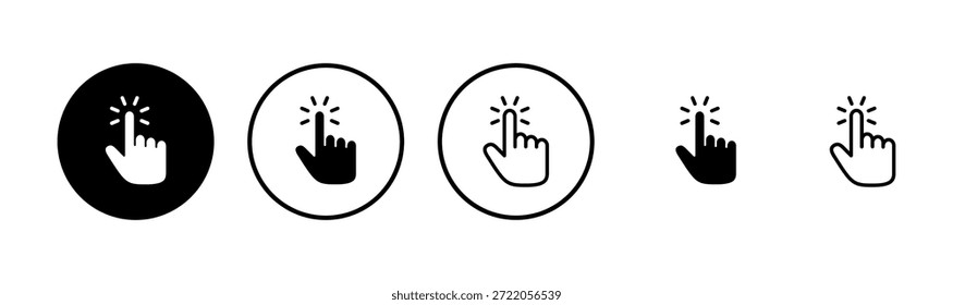 Diseño del logotipo del icono del cursor de la mano. signo y símbolo del cursor de la mano