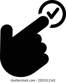 Hand cursor icon, logo or symbol