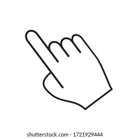 Icono del cursor de mano. Haga clic con el mouse. Ilustración del vector