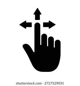 Handkursorsymbol mit Bewegungspfeilen zum Ändern der Größe oder Neupositionierung
