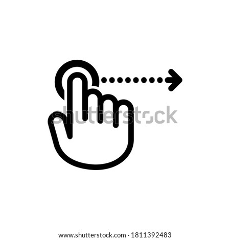 Hand cursor icon moving horizontally. Vector on isolated white background. EPS 10