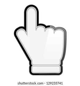Hand cursor icon on white background, vector eps10 illustration