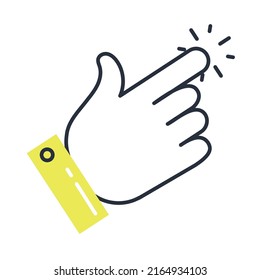 icono del cursor de mano en fondo blanco